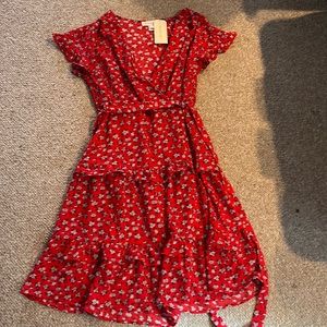 Women’s red floral dress size medium